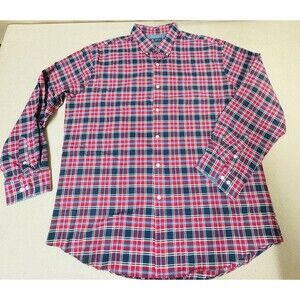 ARROW Men's Ombre Plaid Long Sleeve Button down Woven Shirt SIZE XL
